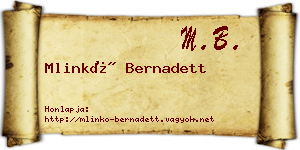 Mlinkó Bernadett névjegykártya