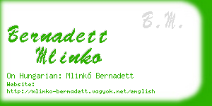 bernadett mlinko business card