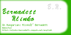 bernadett mlinko business card